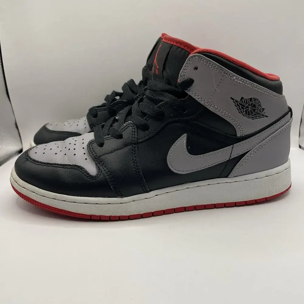 Nike Air Jordan 1 Mid Bred Shadow GS 6.5Y Basketball Shoes DQ8423-006 Multicolor